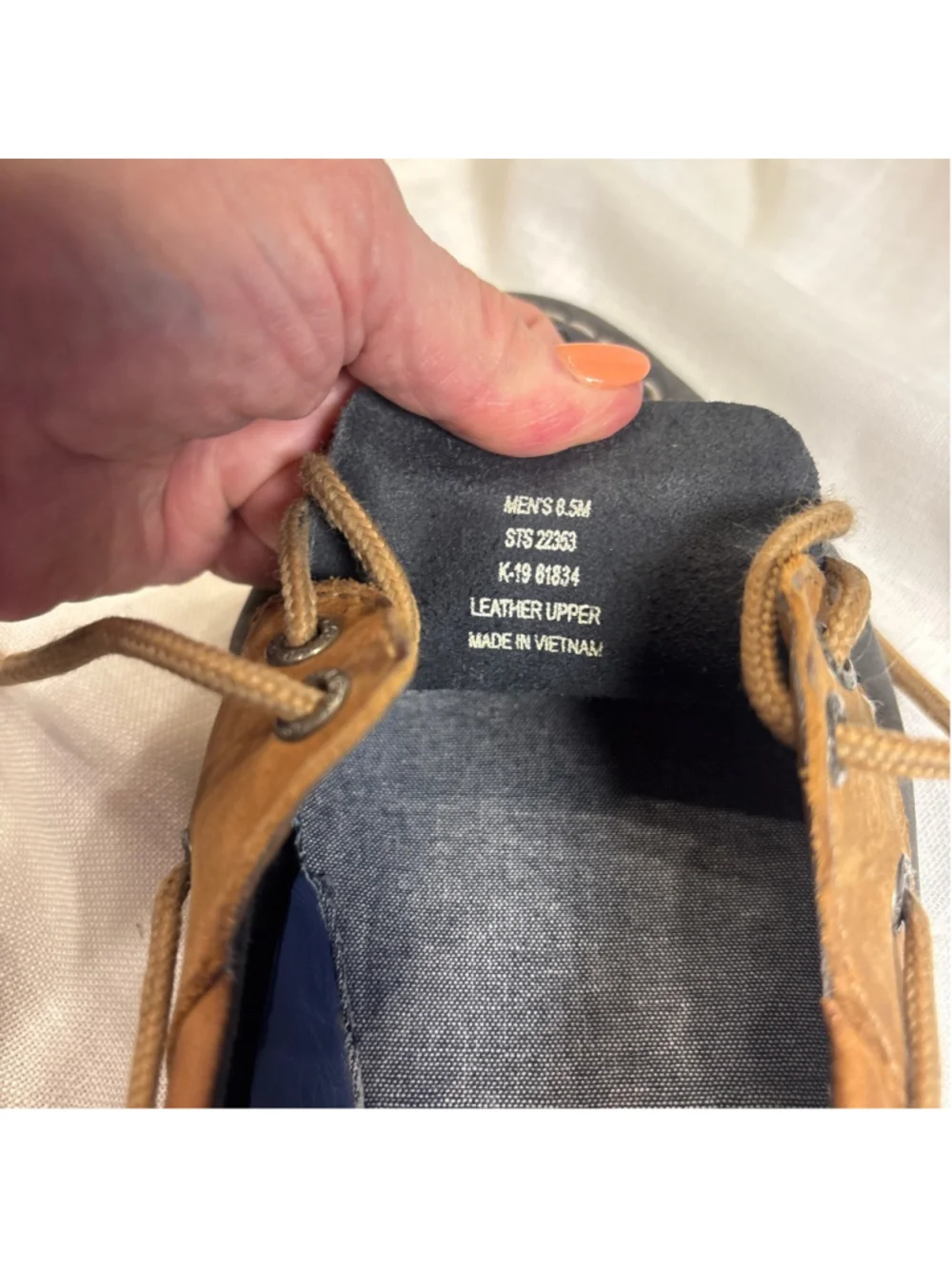 SPERRY Top-Siders Navy LEATHER, sz 8.5